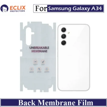Samsung Galaxy A34 Back Membrane Film Hydrogel Back Protector Matte Anti Scratch Skin